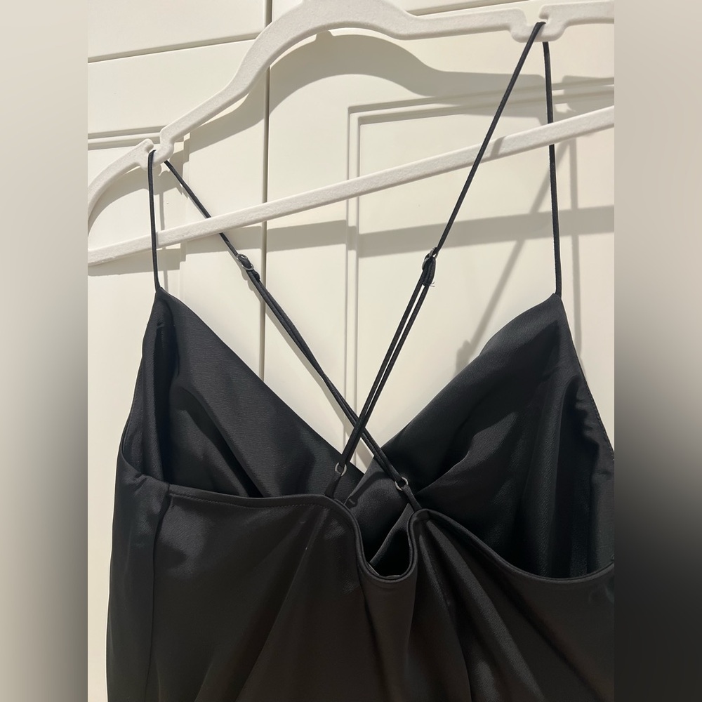 Banana Republic Black Satin Cowl-Neck Maxi Dress - Picture 4 of 6